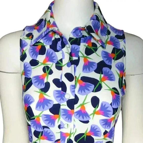 Jude Connally Dancing Lilies Maxi Dress Size Small Blue White Pockets Jude Cloth - Picture 2 of 5